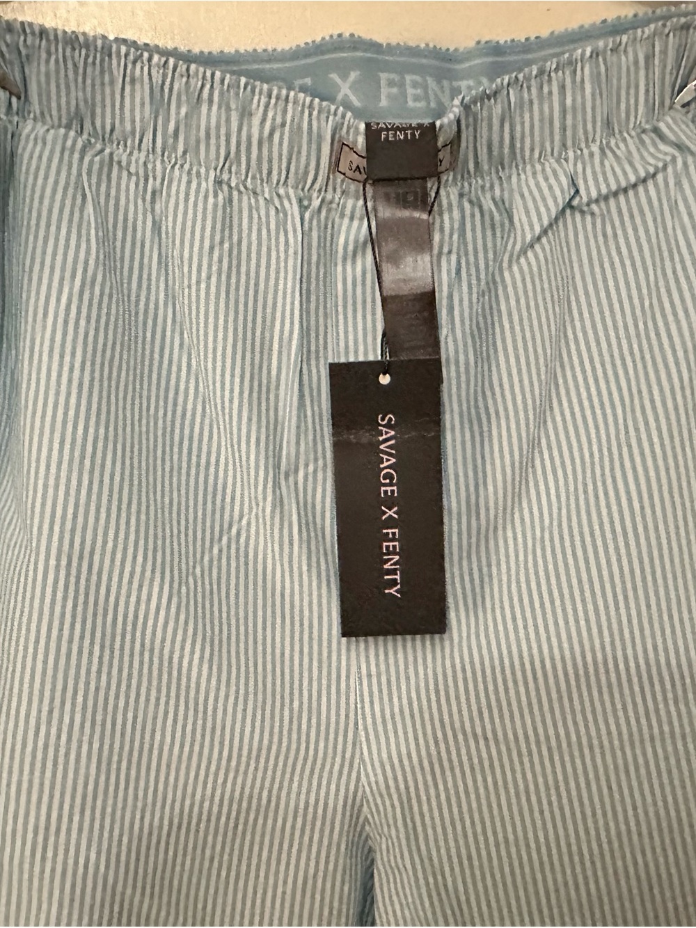 Savage X Fenty Light Blue and White Striped Pajama Pants